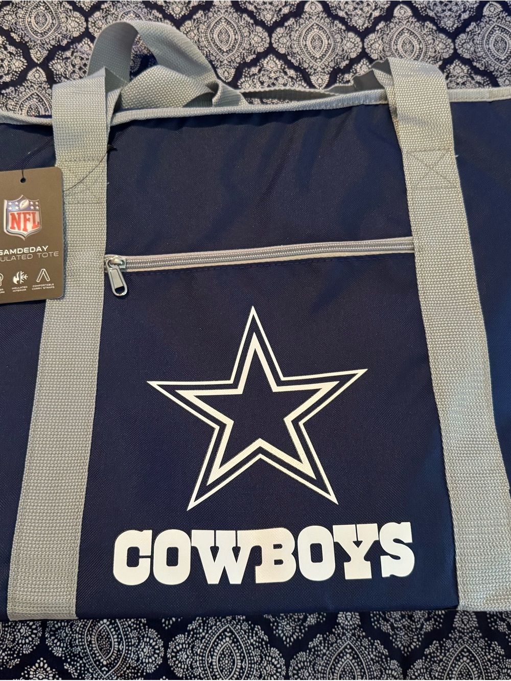 NFL Dallas Cowboys Navy Duffel with Gray Straps